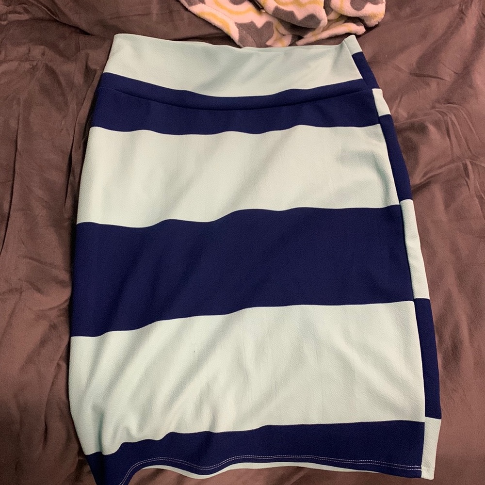 Blue and Teal Pencil Skirt
